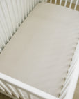 Mebie Baby Crib Sheet - Taupe Stripe