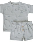 Sailboat Button Short Set