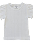White Pointelle Tee