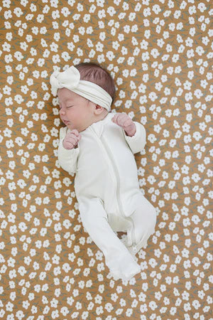 Ribbed Bamboo Head Wrap - Vanilla