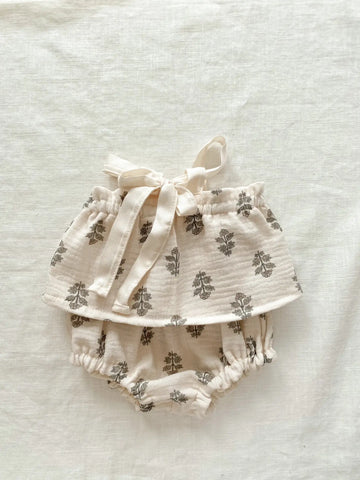 Floral Muslin Top and Bloomers Set