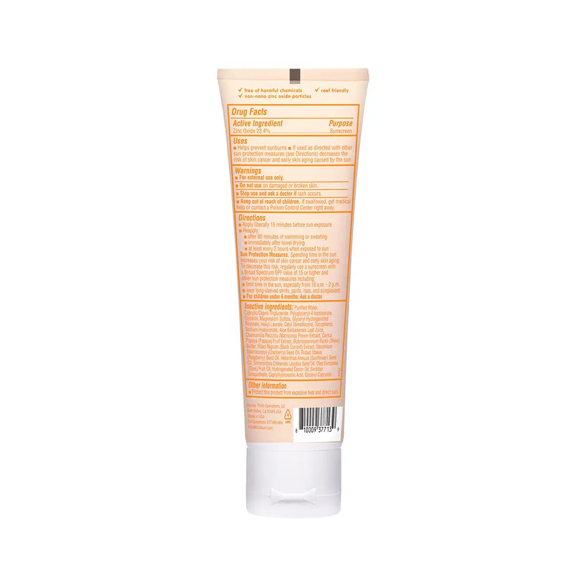 Baby Clear Zinc Sunscreen Sensitive Skin Spf 50 3oz