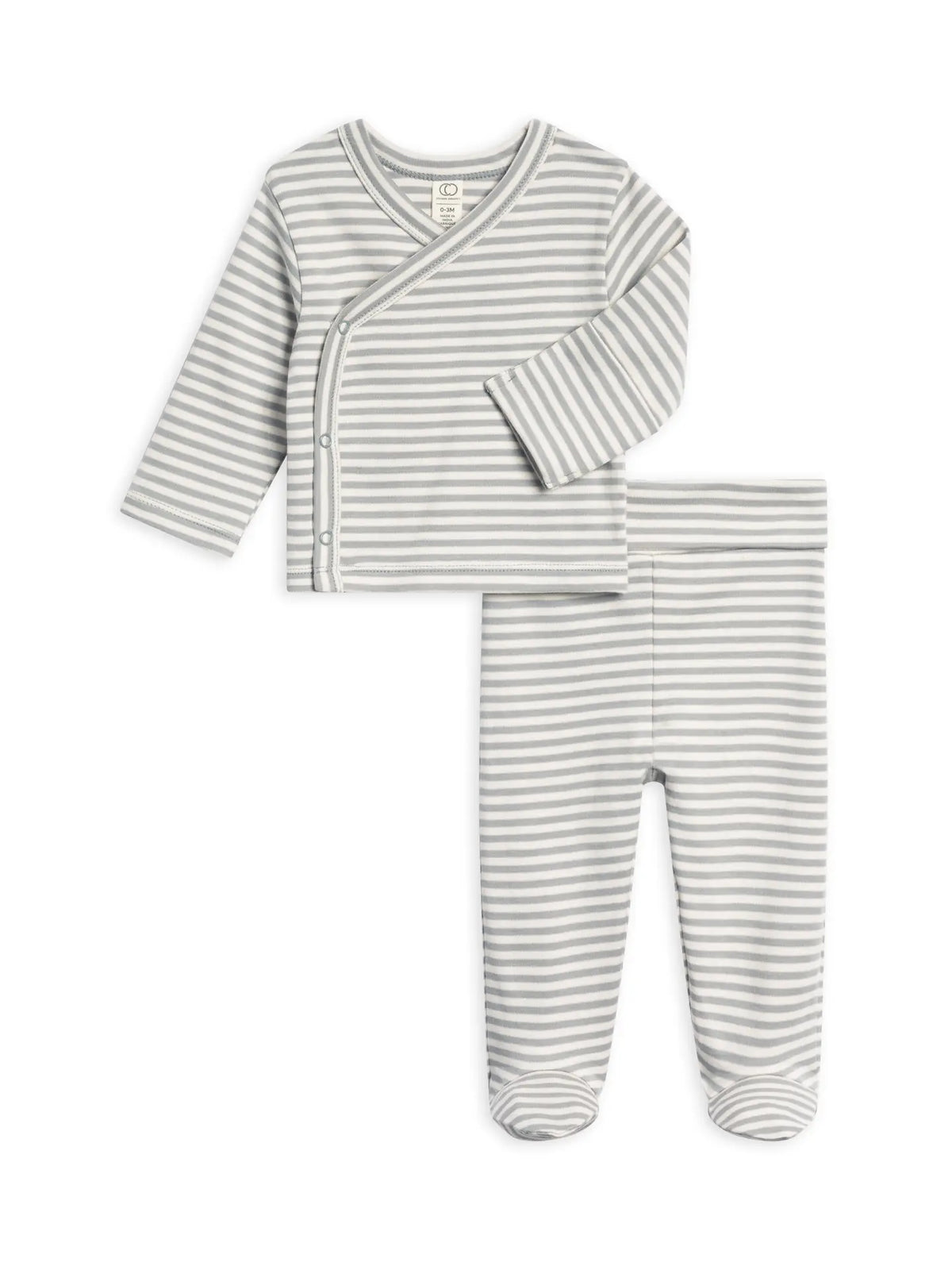 Riley 2 Piece Kimono Set - Mist Stripes