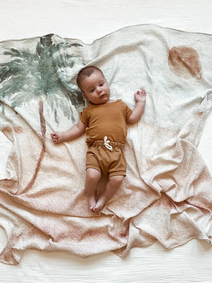 Muslin Swaddle / Watercolor Palms