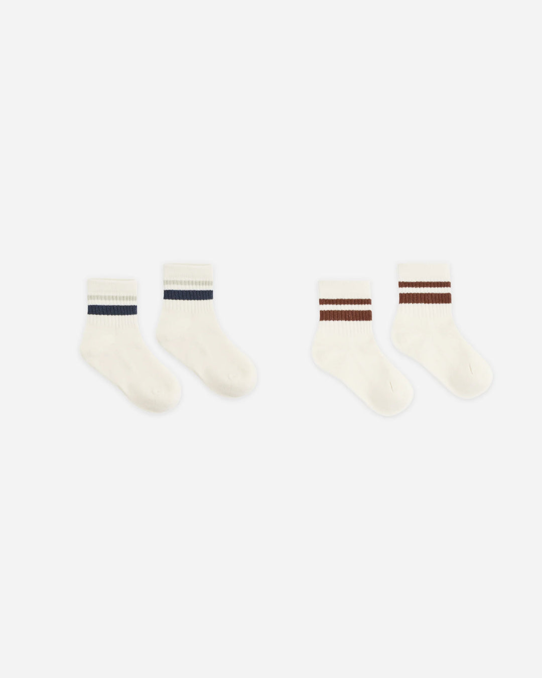 Stripe Socks, 2-Pack Fog, Mulberry