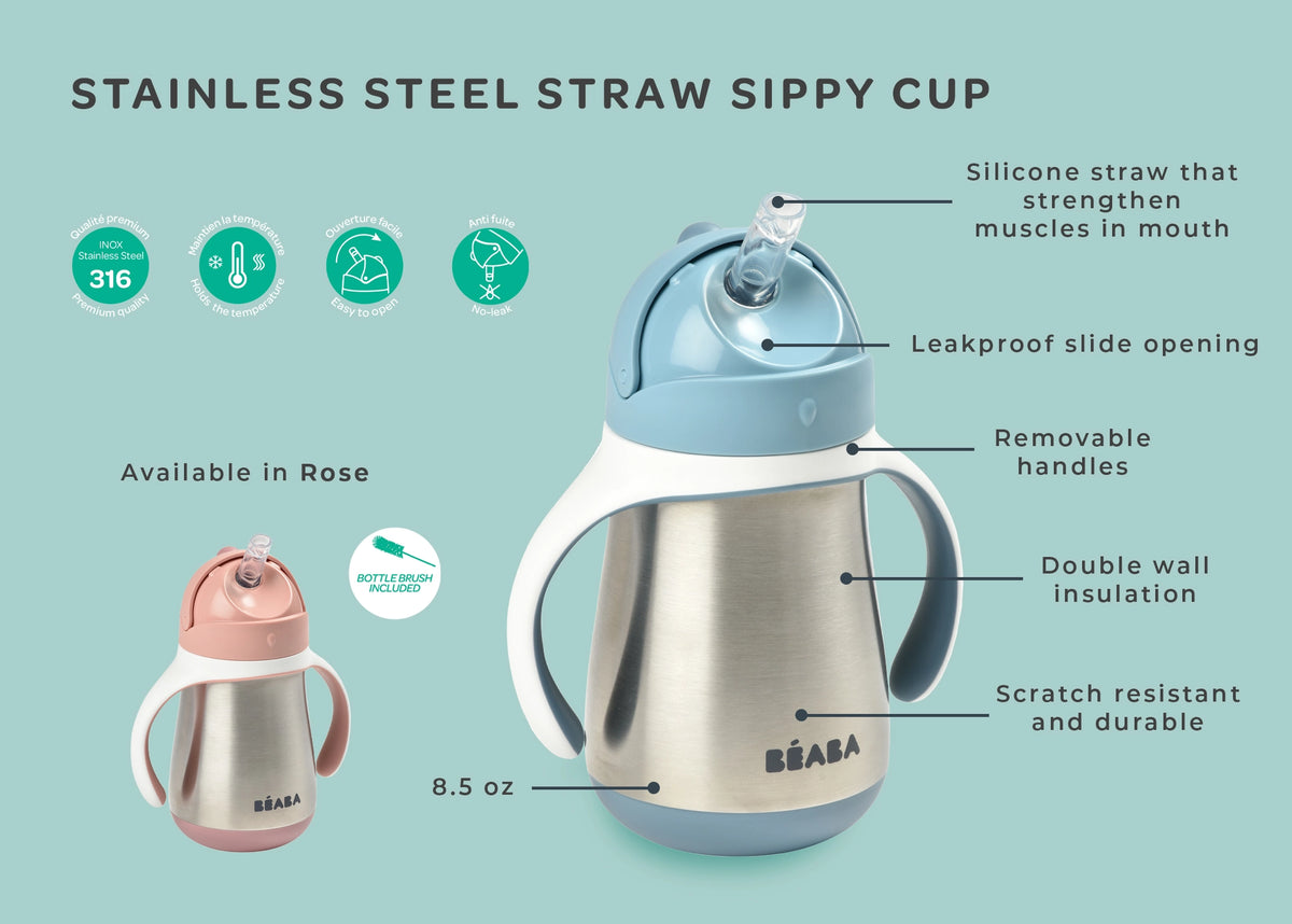 Beaba Stainless Steel Straw Sippy Cup