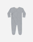 Wrap Knit Footie - Dusty Blue
