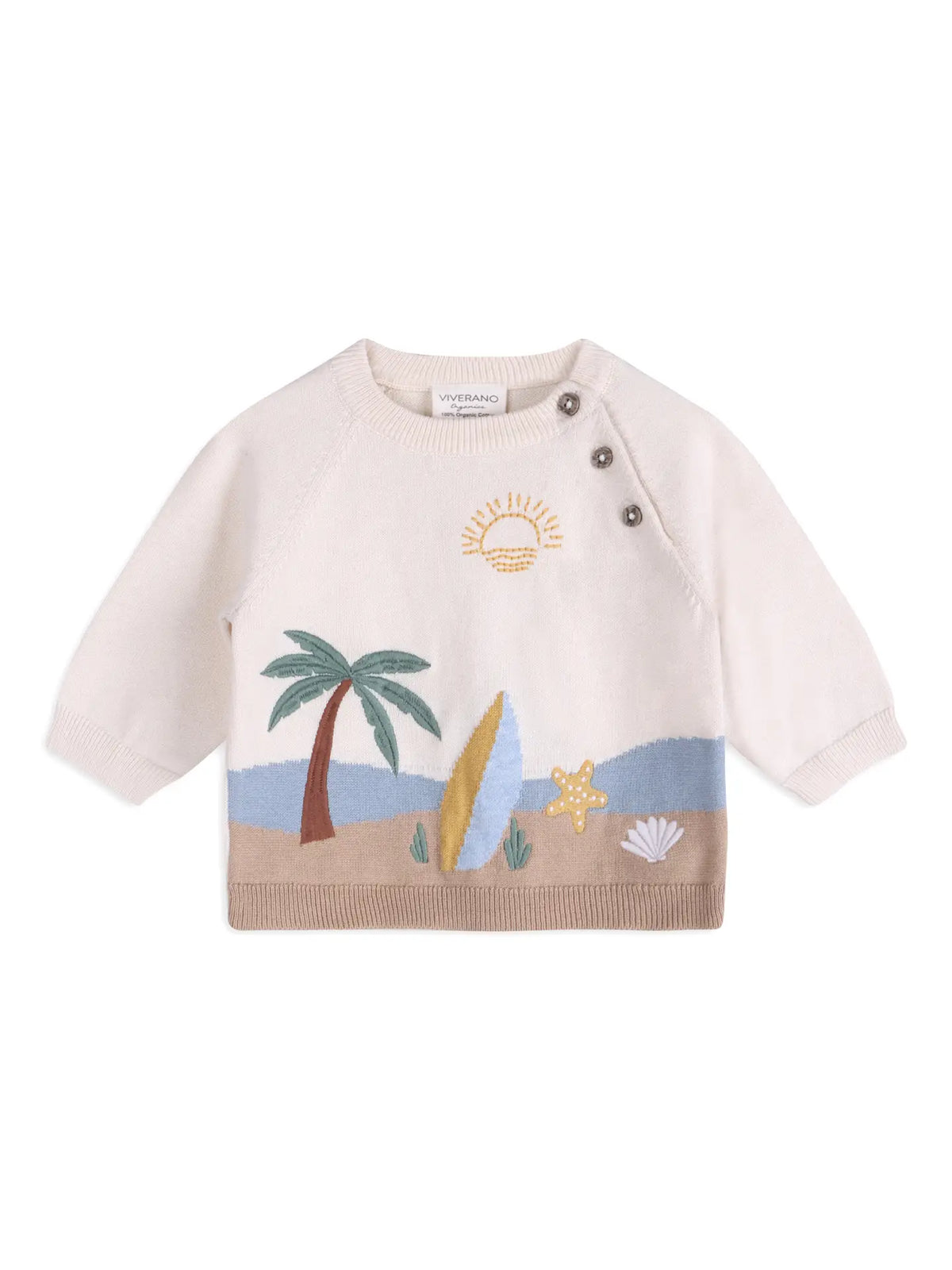 Surf Embroidered Baby Knit Pullover