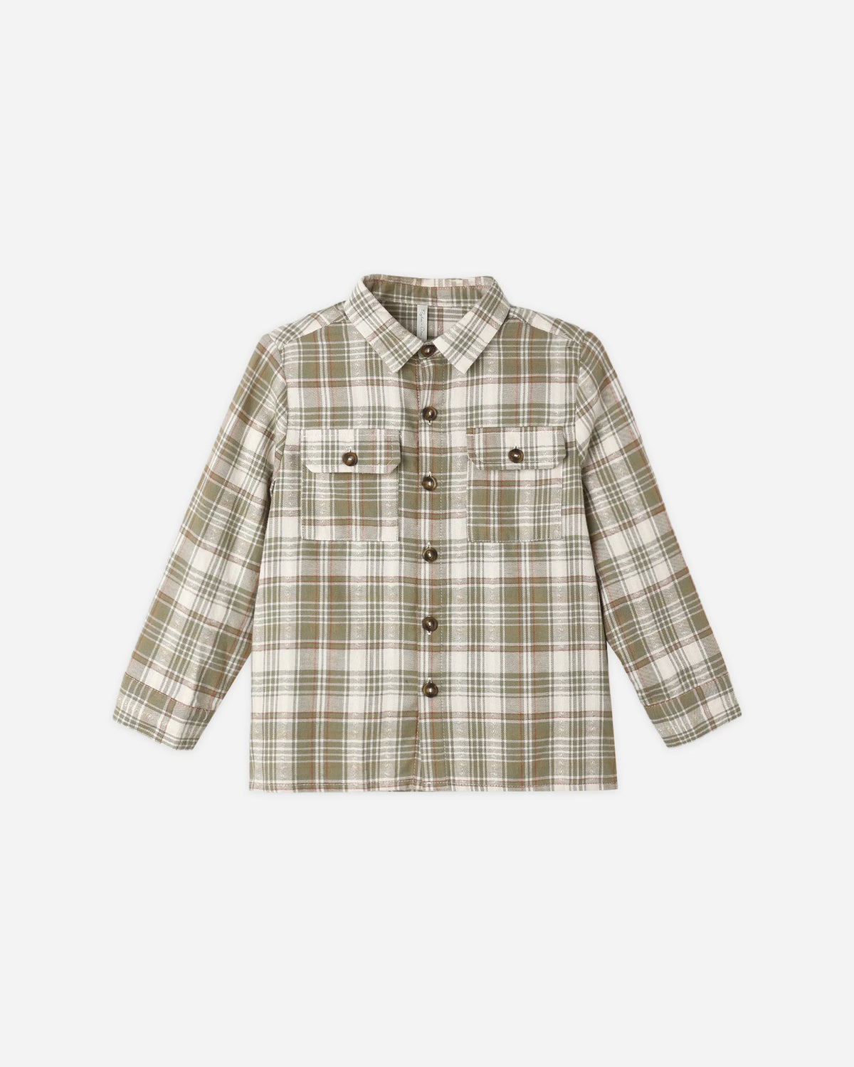 Pocketed Corduroy Shirt Olive Dobby Plaid