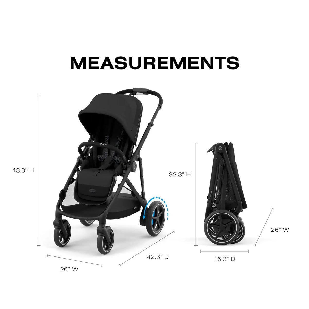 Cybex e-Gazelle S Electronic Assist Single-to-Double Strolle