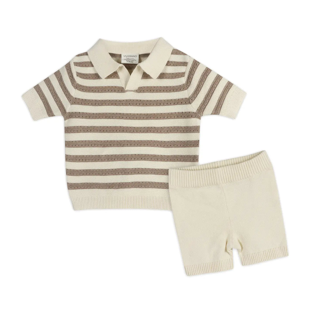 Theo Textured Baby Polo Shirt & Shorts Set