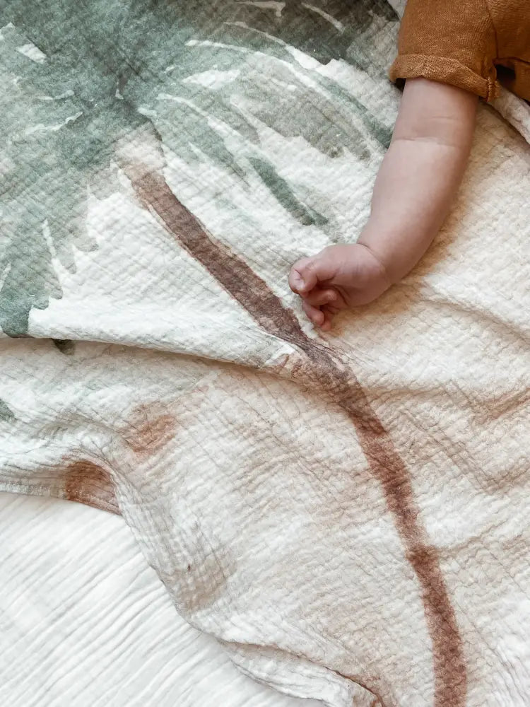 Muslin Swaddle / Watercolor Palms