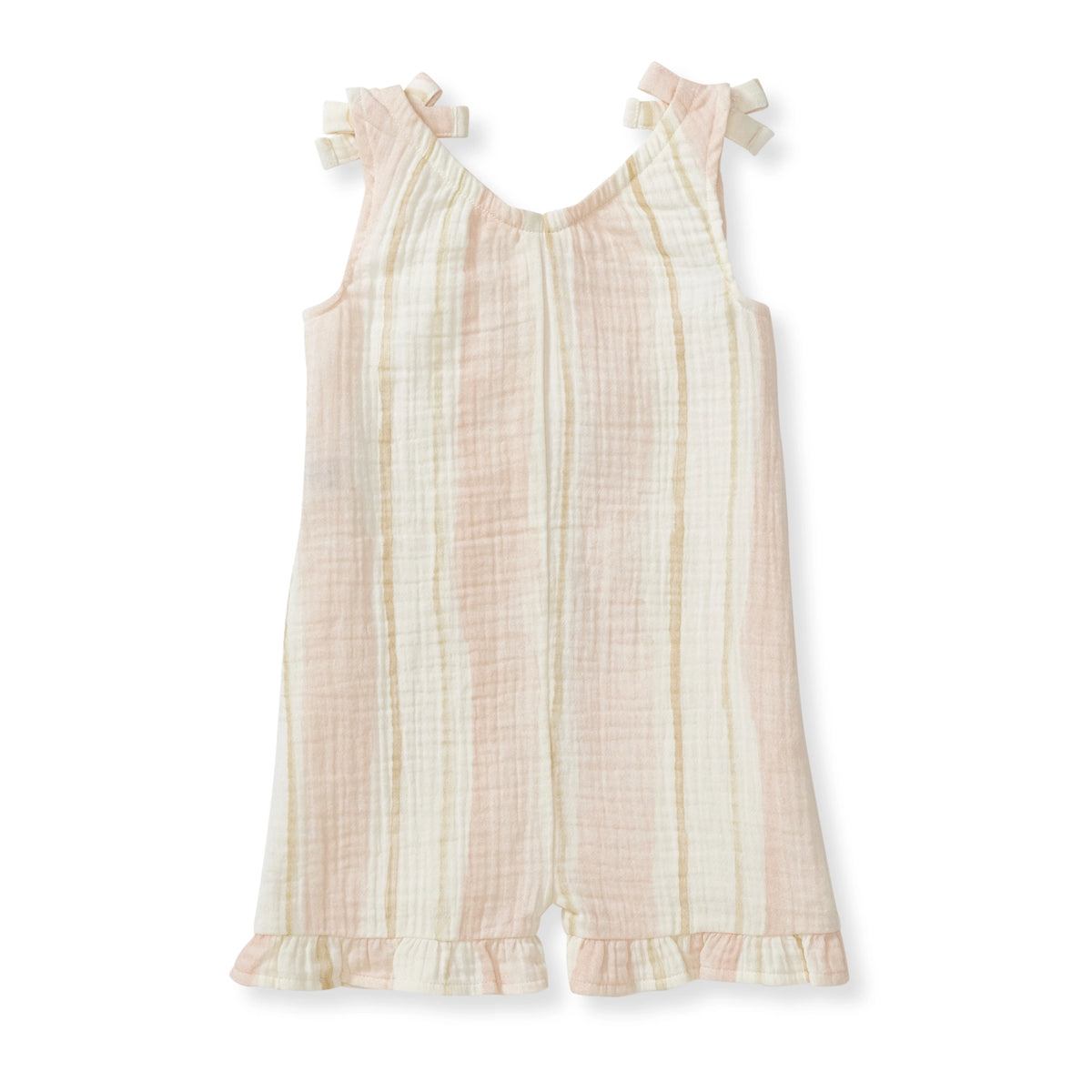 Pacific Stripe Romper - Beige/Pink