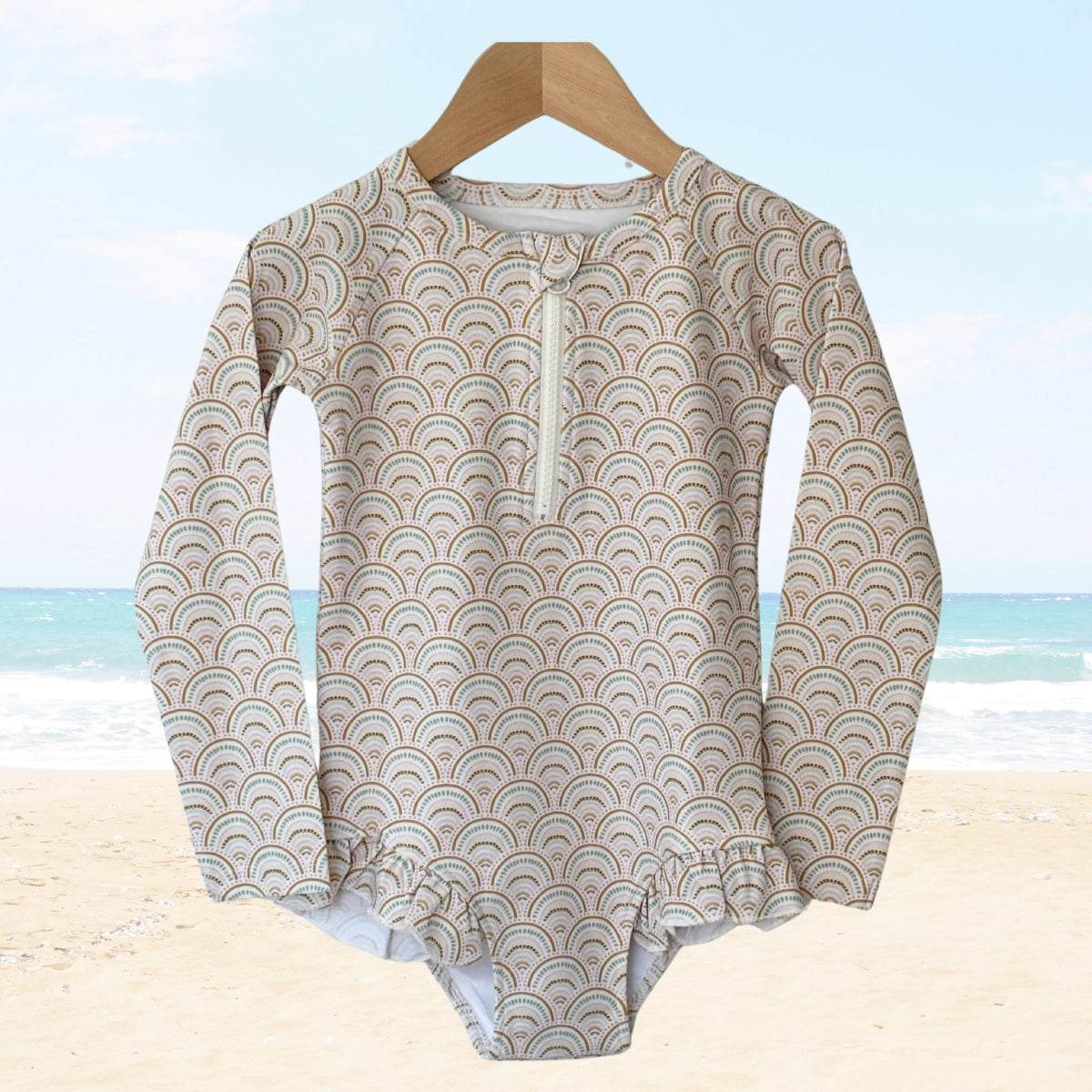 Boho Rainbows Long Sleeve Swimsuit
