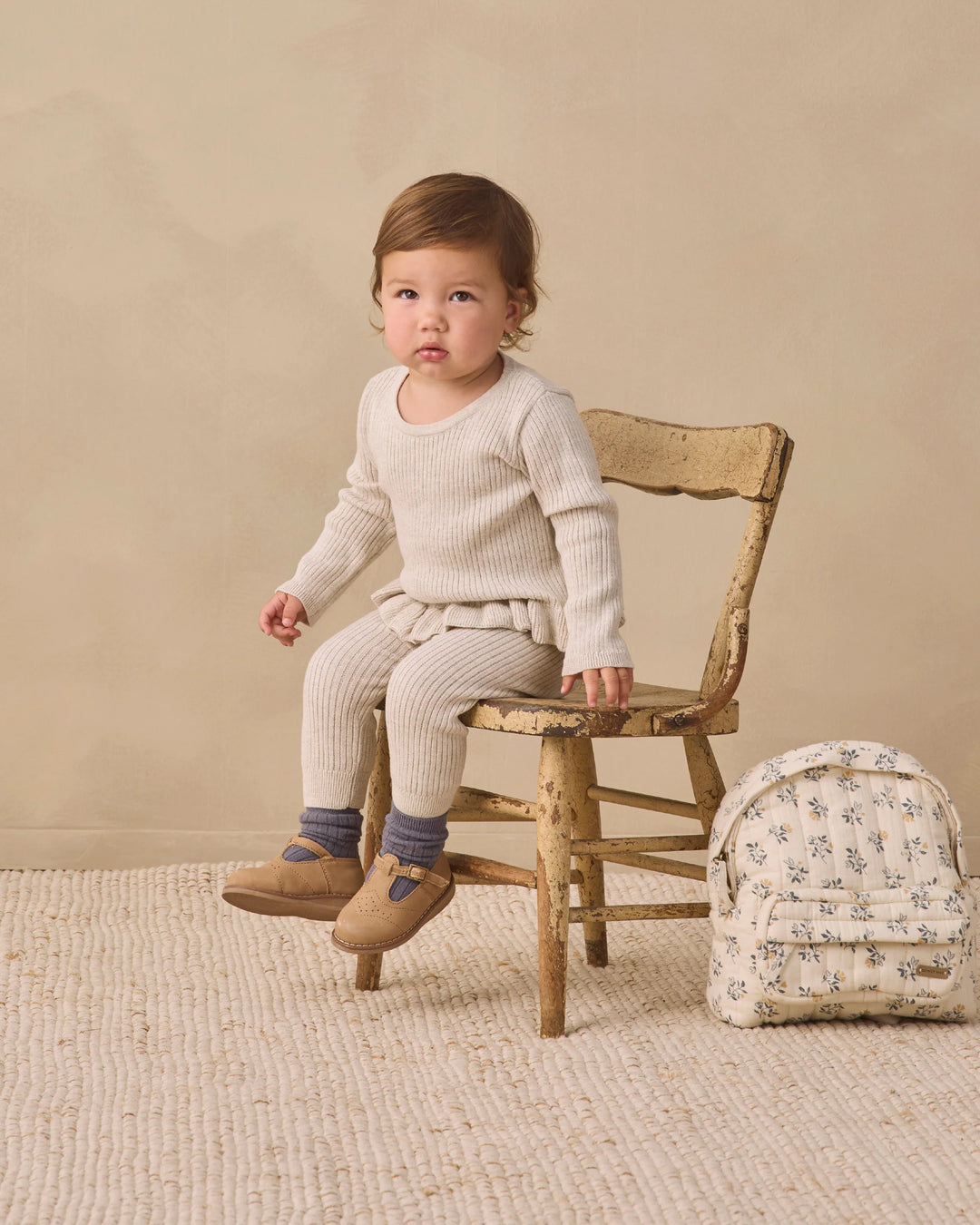 Rib Knit Legging - Heathered Oatmeal
