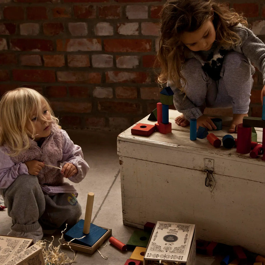 Wooden Blocks in Tray - Warm