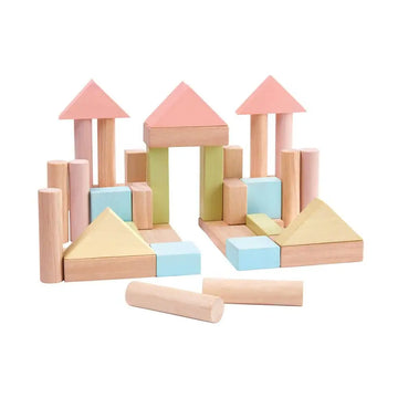 40 Unit Wooden Blocks -Pastel