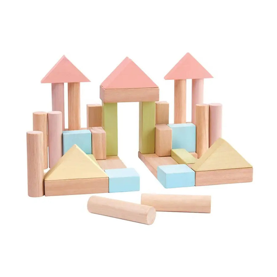 40 Unit Wooden Blocks -Pastel