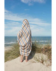Raita Hooded Towel - Caramel / Ice Blue