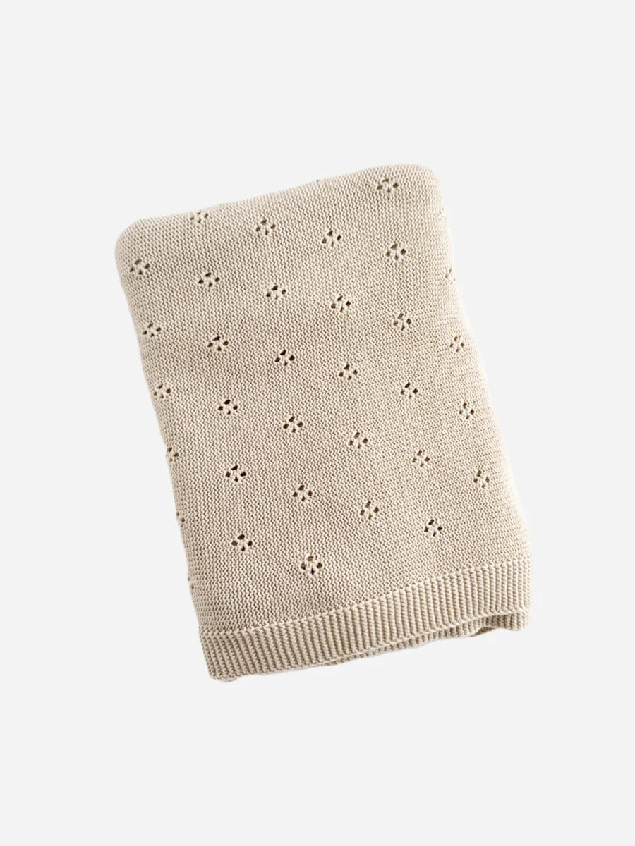 Cotton Heirloom Pique Blanket - Latte