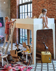 Perch Twin Loft Bed - White/Birch (Special Order Item)