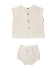 Scallop Knit Baby Set Natural