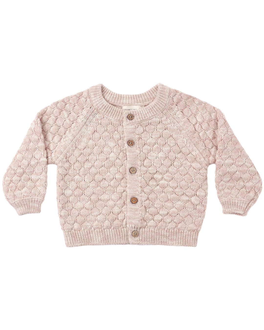 Bubble Knit Cardigan - Dusty Rose Speckle