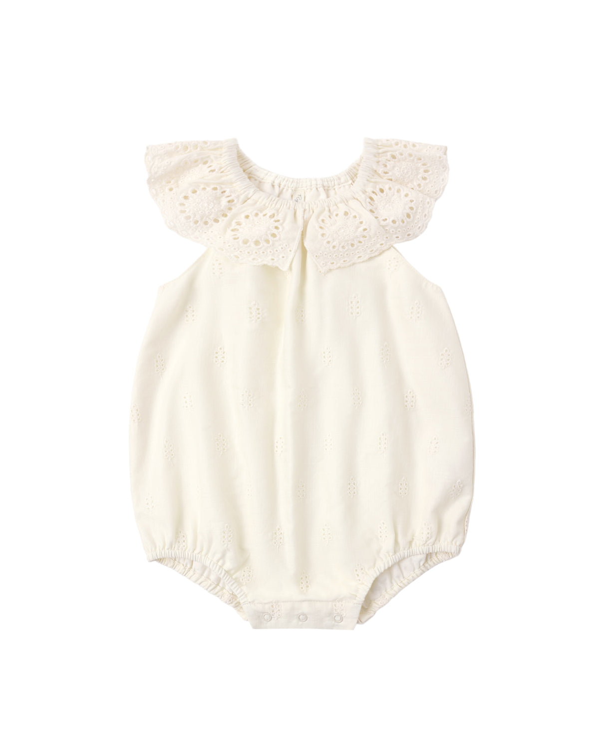 Myla Embroidered Collar Romper - Ivory