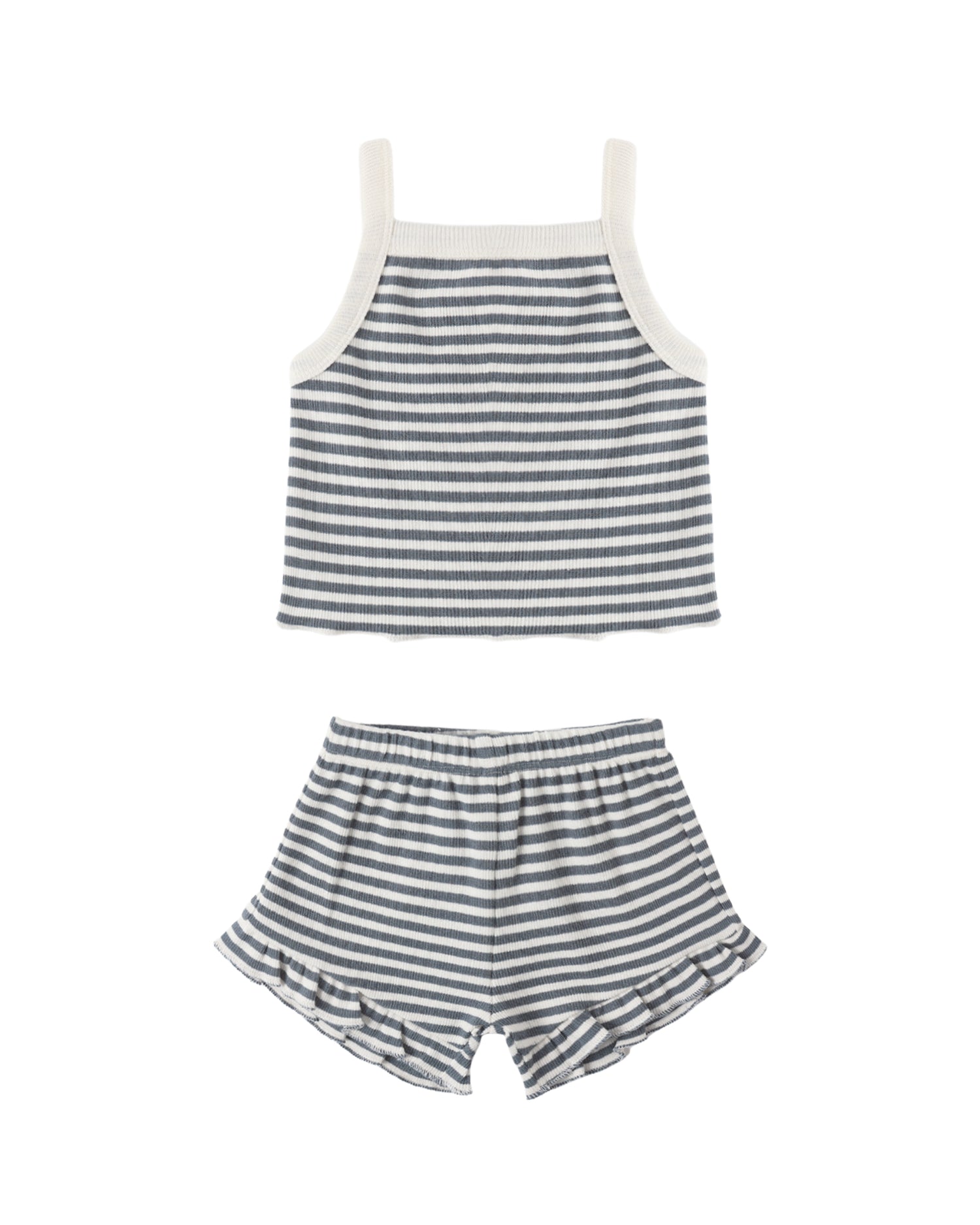 Evie Tank + Shortie Set Ocean Stripe