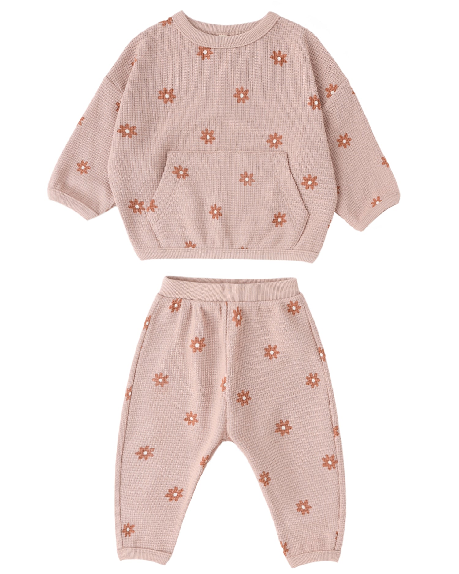 Waffle Sweater Set Pink Daisy