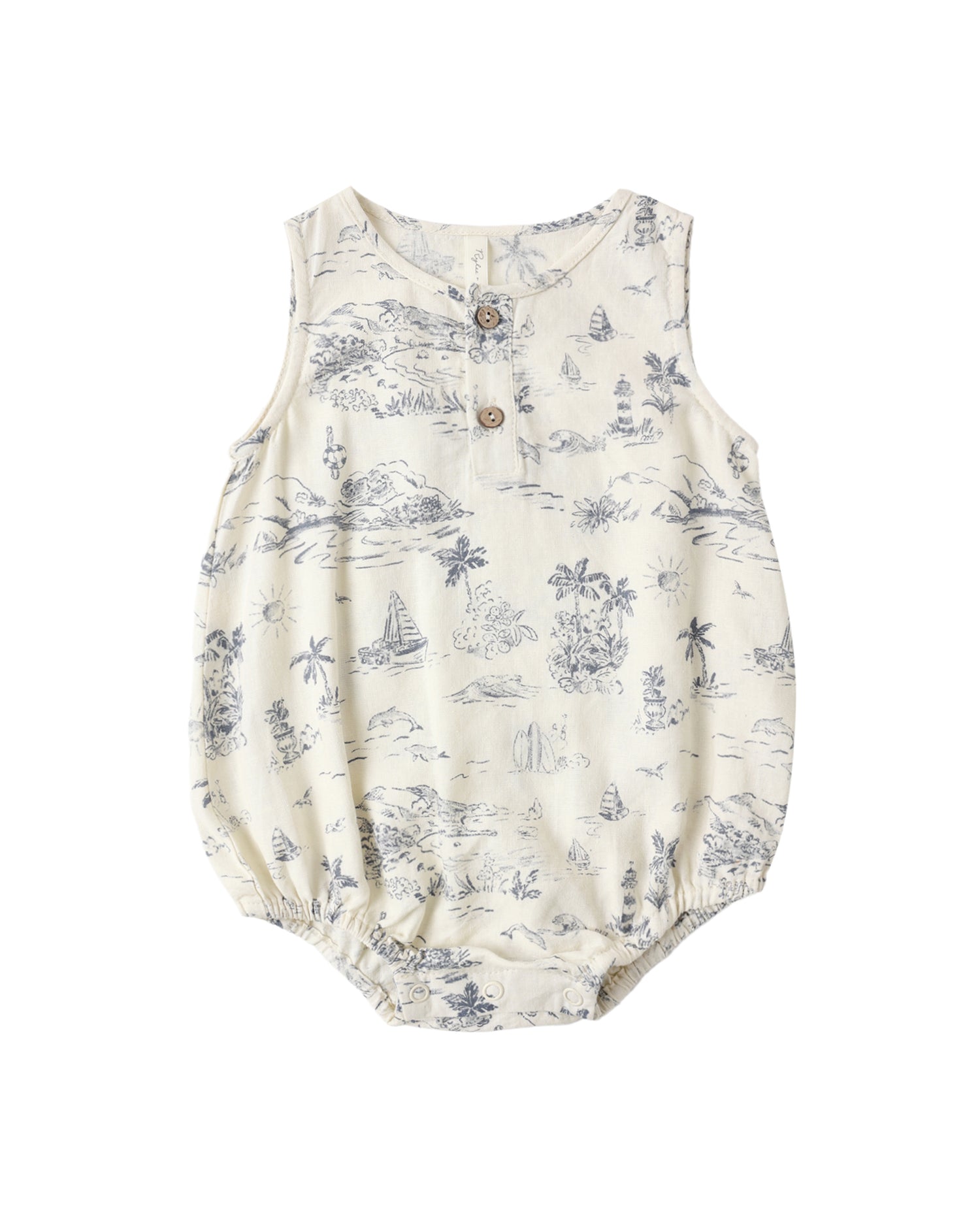 Beau Bubble Romper - Blue Toile