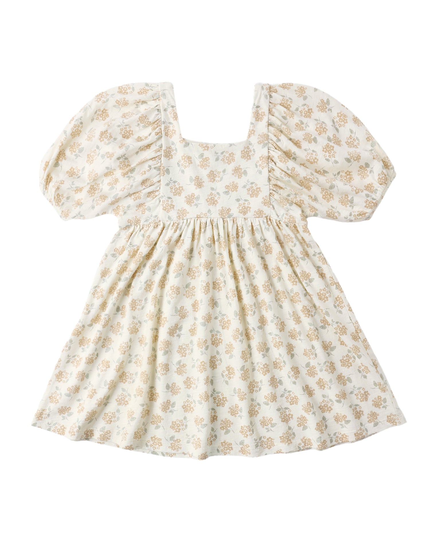 Puff Sleeve Dress - Yellow Ditsy
