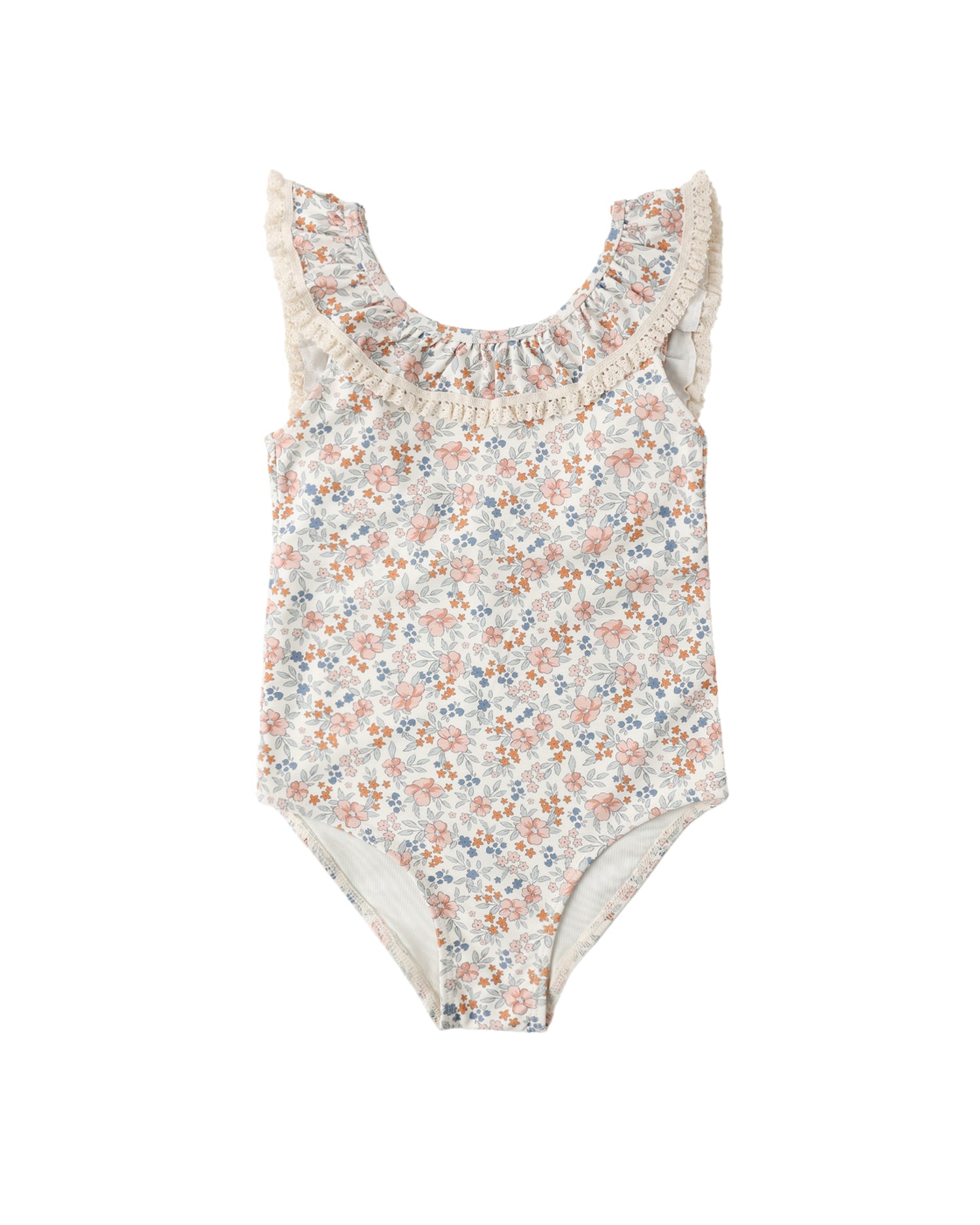 Margaret Swimsuit with Frills - Flower Field
