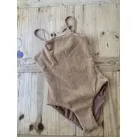 Strappy One Piece Swimsuit in Camel Texture