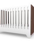 Spot on Square Hiya Crib - White w/ Walnut Ends (Special Order Item)