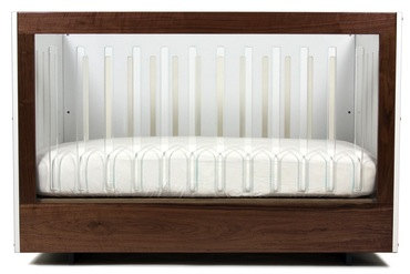 Spot on Square Roh Crib 1 Side Acrylic - Walnut/White (Special Order Item)