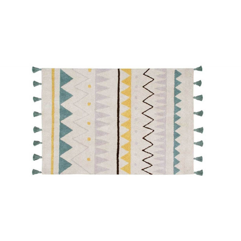 Lorena Canals Azteca Natural Rug - Vintage Blue (Special Order Item)