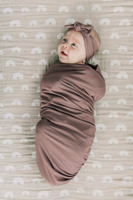 Mebie Baby Stretch Swaddle - Plum