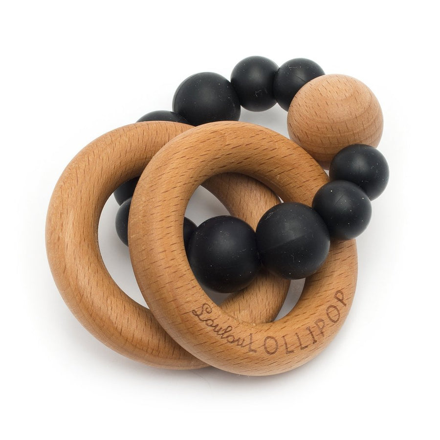 Bubble Silicone and Wood Teething Ring