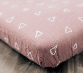 Mebie Baby Fitted Crib Sheet - Blush Triangle
