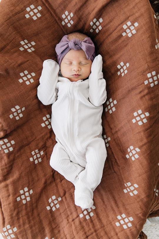 Mebie Baby Muslin Swaddle Blanket - Chestnut