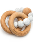 Bubble Silicone and Wood Teething Ring