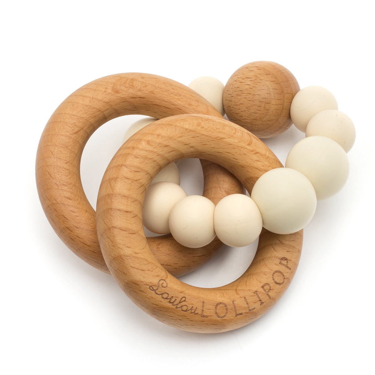 Bubble Silicone and Wood Teething Ring