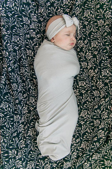 Mebie Baby Stretch Swaddle - Stone Grey
