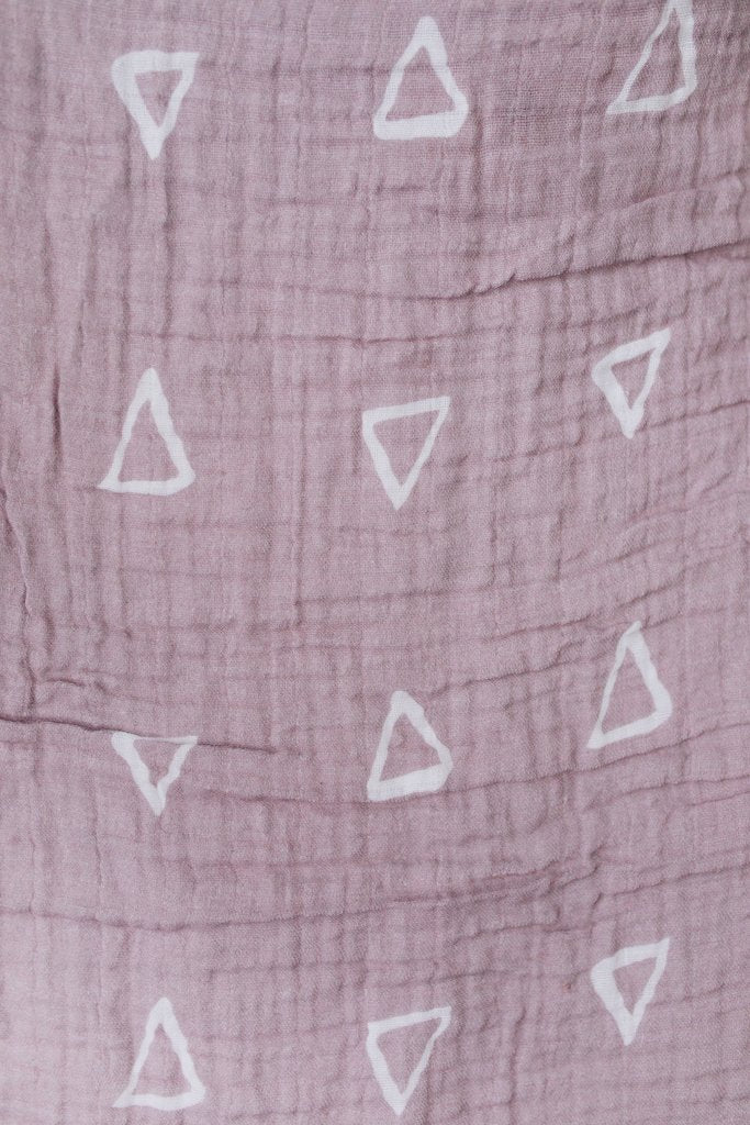 Mebie Baby Muslin Swaddle Blanket - Blush Triangle