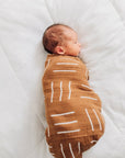 Mebie Baby Muslin Swaddle Blanket - Mustard Mudcloth