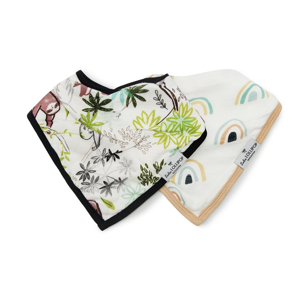 Loulou Lollipop Bandana Bib Set - Sloth