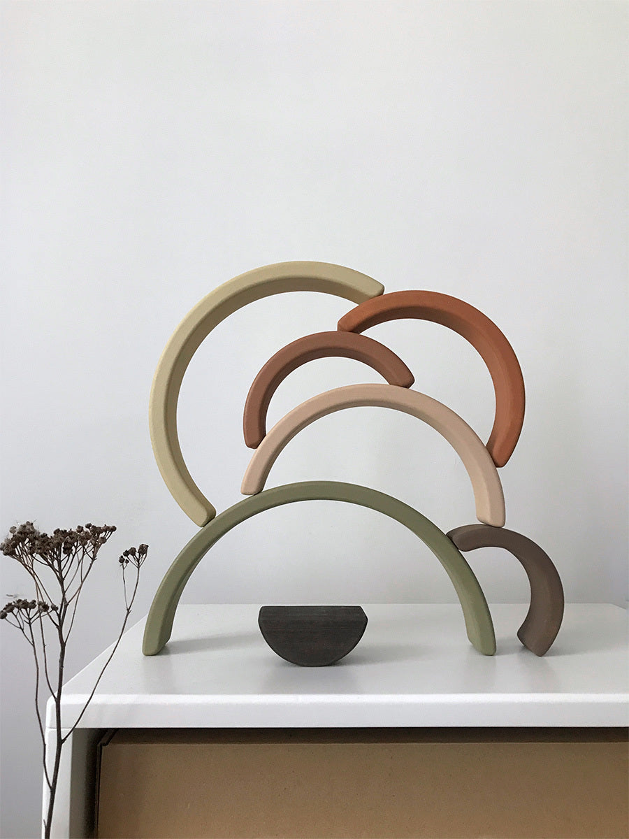 Sabo Concept - Wooden Rainbow toy / Olive