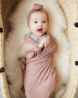 Mebie Baby Stretch Swaddle - Dusty Rose