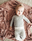 Mebie Baby Stretch Swaddle - Dusty Rose